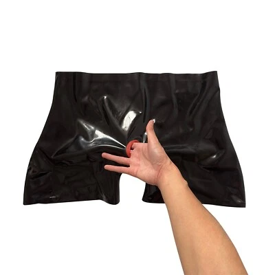 Men's Latex Shorts with Front Zipper and Anus Tube for Latex Fetish BDSM 0.4mm  - Image 1 of 4
