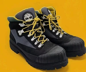 Timberland Waterproof Boots Herren 10,5 Schwarz Heritage Gummi Zehen Nubuk Wandern - Bild 1 von 7
