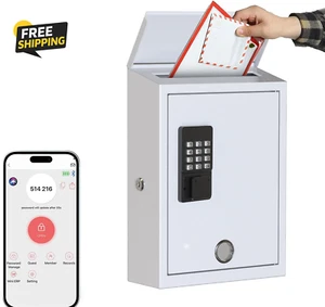 Mailbox with Electronic Lock, Locking Mail Boxes for House, Wall Mount Business - Picture 1 of 12