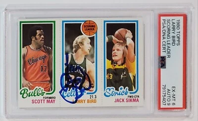 1980 Topps Signed LARRY BIRD #30 PSA 6 9 Auto Autograph PSA/DNA Autograph Rookie - Image 1 of 3