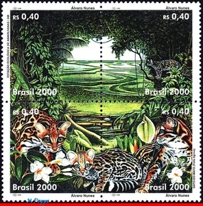 2752 BRAZIL 2000 ENVIRONMENTAL PROTECTION, TREES CATS OZ, MI# 3041-44 C-2285 MNH - Picture 1 of 2