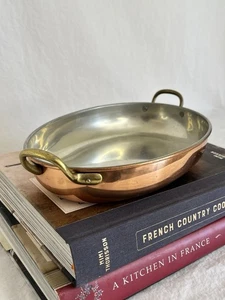Vintage Copper Gratin Dish With Brass Handles Tagus Made in Portugal - Picture 1 of 18