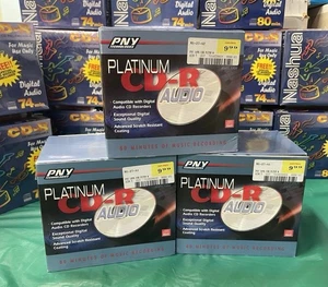 VTG PNY Technologies Platinum CD-R Audio Digital CDs 80 Min 700Mb 16x Speed NEW - Picture 1 of 6