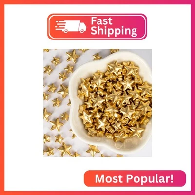 Espolvoreos de oro Twisweet, estrellas doradas comestibles para decoración de pasteles, espolvoreos de azúcar  Foto 1 de 2