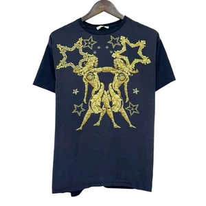 Camiseta Versace Collection Para Hombre Talla Grande Azul Marino Géminis Diosa Barroca Seda Usada en Excelente Condición - Imagen 1 de 8