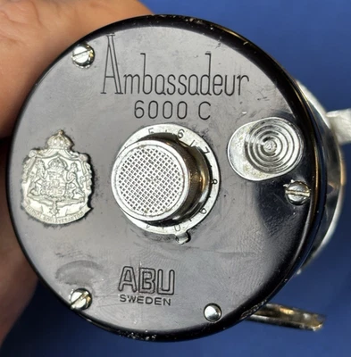 Vintage 1972 Abu Garcia Ambassadeur 6000C Fishing Reel Black Made in Sweden - Image 1 of 4