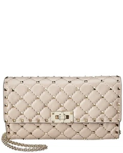 Valentino Rockstud Spike Leather Shoulder Bag Women's Beige - Picture 1 of 4