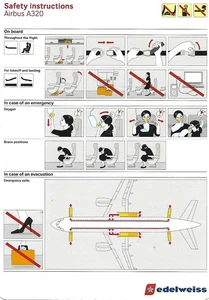 Safety Card - Edelweiss - A320 - c2013 (Switzerland) (S4875) - Picture 1 of 1