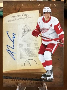 2025-26 Upper Deck Artifacts Andrew Copp History Lesson Signature Red Wings - Bild 1 von 2