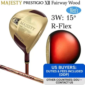 MAJESTY Prestigio XII 12 Fairway wood 3W 15° R-Flex LV750 Graphite w/Headcover - Picture 1 of 8