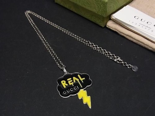 GUCCI Ghost Real Sv925 Collana Accessori Uomo Donna Nero Giallo Au4391