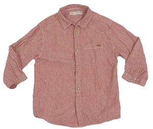 Camisa Zara Niños Manga Larga Abotonada Talla 8 Niñas Roja Rayas - Imagen 1 de 8
