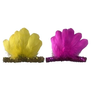 Feather Headband Feather Headpiece for Dance Stage Performance Fancy Dress - Picture 1 of 13