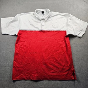 Y2K Nike Jordan Polo Shirt Jumpman Mens 2XL Red White - Picture 1 of 11