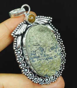Natürlicher Pyrit Anhänger 925 Sterling Silber Edelstein Schmuck für Damen - Bild 1 von 5