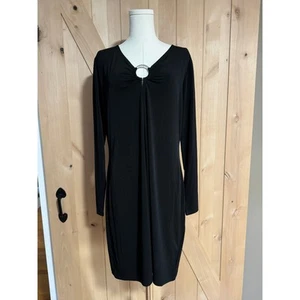 Michael Kors | NWT Center Front Ring Cutout Long Sleeve Black Dress | Size XL - Picture 1 of 11