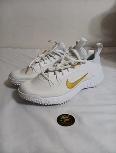 Nike Herren 8 Huarache 9 Elite TF LAX Lacrosse Schuhe weiß/gold FN0310-100 NEU - Bild 1 von 12