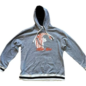 Vintage J. America Hoodie Mens 44 Chest Gray Boo Soo Drawstring Hockey - Picture 1 of 8