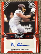 2022 Leaf Draft BERNHARD RAIMANN Central Mich. Red Auto RC Card #BA-BR1 NRMT/MT