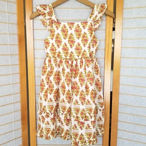 Haute Hippie Little Girls Dress Floral Sleeveless Ruffles Lined Cotton Size 7 - Picture 1 of 11