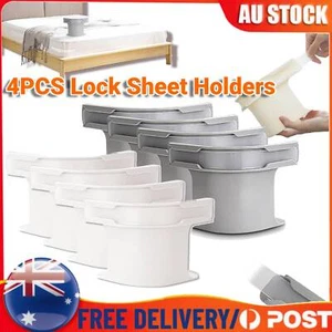 4PCS Heavy Duty Lock Sheet Holders Fitted Sheet Corner Grippers Sheet Fasteners - Picture 1 of 12