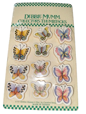 Debbie Mumm Collectors Thumb Tacks/Push Pins Butterflies NEW - Image 1 of 3
