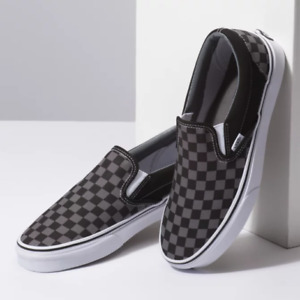 Vans Unisex Classic Checkerboard Slip On Sneakers Black/Pewter/Gray