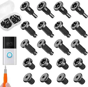 Doorbell Screws 20 Pcs Ring Replacement Video Black Security Blue Screwdriver T6 - Picture 1 of 7