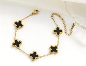 4 leaf clover bracelet Double Sided  - Picture 1 of 4