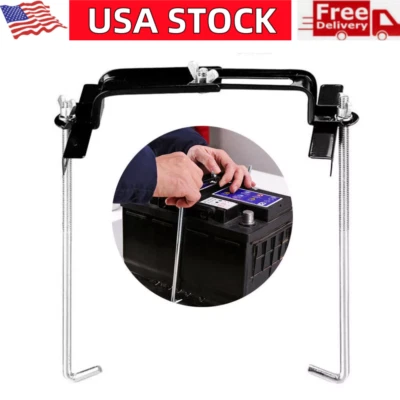 7.5" Car Truck Battery Holder Bracket Adjustable Stabilizer Rack Metal Stand Kit - Image 1 of 4
