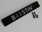 Black acrylic Front License Plate Delete Engraved BOOSTIN' for Subaru JDM mount