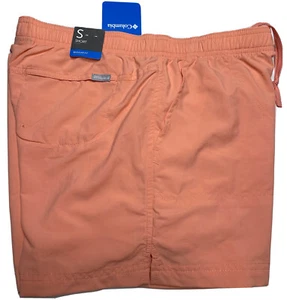Columbia Women’s Sandy River Orange Shorts Swim Outdoor Reg Fit S 5” Zip Pocket - Picture 1 of 11