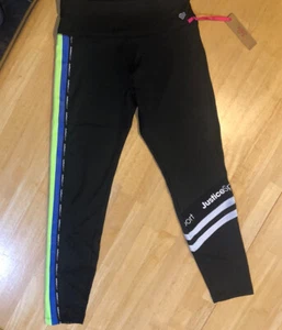 NWT Justice Girl~L 12-14 ~J-Sport Ankle Legging, Mesh Detail, Rainbow Stripe (JS - Picture 1 of 12