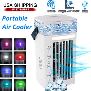 Portable Air Conditioner Personal Space Evaporative Air Cooler Mini AC Dual Fans - Picture 1 of 10