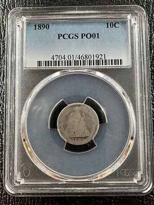 1890 Seated Liberty Dime 10c Lowball PCGS PO1 POOR 1 #60629 - Image 1 of 2
