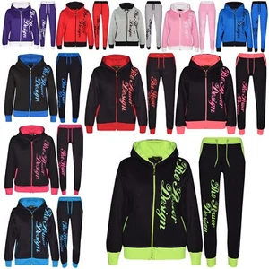 Kids Boys Girls Tracksuit Designer The Power Design Top Bottom Jogging Suit 5-13 - Picture 1 of 89