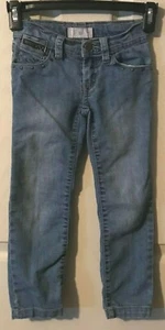 Girl's OP - Size 4 Blue Denim Jeans Adj Waist & Zip Bottom Legs 20" x 17.5" SL - Picture 1 of 4