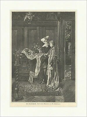 Der Brautschmuck Schachinger Mode Hochzeit original Holzstich SUPERPREIS X 0985 - Bild 1 von 1