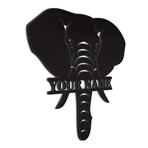 Metal Personalized Elephant Sign | Door hanger | Family Name Sign | Gift for Eve - Picture 1 of 12