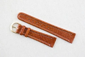 NOS Vintage Bulova Brown Leather Strap - 1970s / 1980s - 20mm - Picture 1 of 3