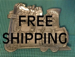 Silver Aluminum Christmas Train Plate/Tray Nuts, Candy, Trinkets ( 8" x 6-3/8" ) - Picture 1 of 8