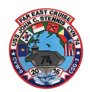 US Navy USS John C. Stennis Far East Cruise gestickter Patch Abzeichen - LETZTE PAAR - Bild 1 von 4