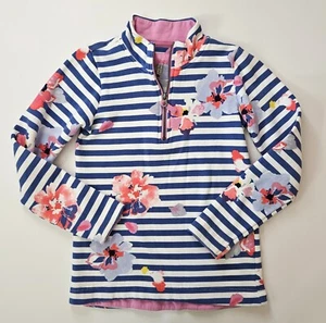 Joules 11-12 Striped Floral Watercolor French Terry Pullover Sweatshirt NL1-12 - Picture 1 of 3