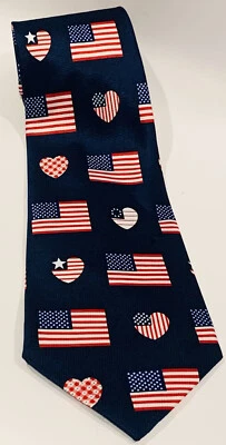 Colección Umo Lorenzo EE. UU. Bandera Americana Corbata Corazón Patriótico ¡Envío RÁPIDO! Foto 1 de 3
