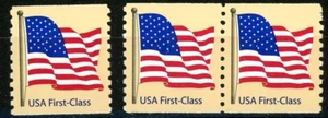 Flag on Tan N/D Water-Activated Perf 9.75 Coil Set Single + Pair Scott's 4131 - Picture 1 of 2