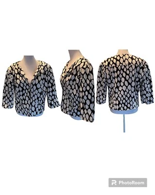 Блейзер East 5th черно-белый принт укороченный текстурированный материал рукав 3/4 размер L - Изображение 1 из 4