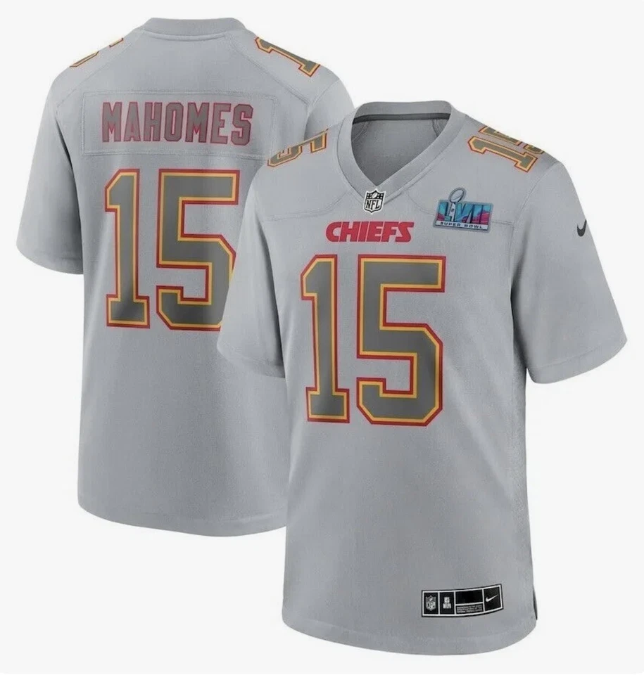 Nike Mens Patrick Mahomes Gray Kansas City Chiefs Super Bowl LVII Jersey - 3XL