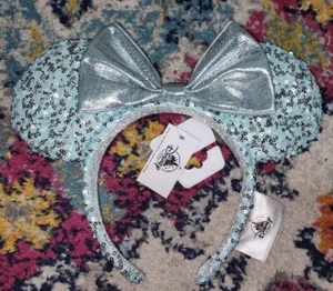 NEW AUTHENTIC Disney Parks Frozen Arendelle Aqua Blue 2020 Minnie Ears Headband - Picture 1 of 2