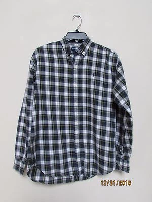 Camisa de algodón manga larga a cuadros azul marino blanco amarillo POLO Ralph Lauren talla L para niños Foto 1 de 4