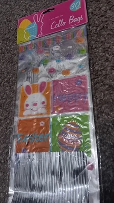 Happy Easter Cello Bags 30 Pack Goodie Bags With Twist Ties NWT - Image 1 of 4